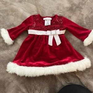 Bonnie Baby Red Christmas Dress for newborns size 3-6M